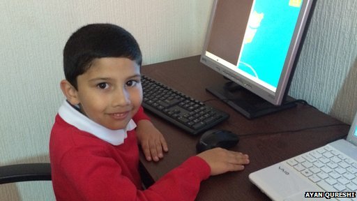 Youngest MCP in the world, Ayan Qureshi, at his computer. Source: BBC